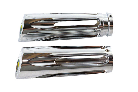 Chrome Billet Slasher Style Grip Set - V-Twin Mfg.