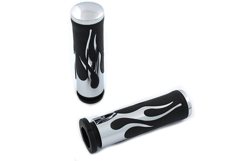 Throttle By Wire Flame Style Grip Set - V-Twin Mfg.