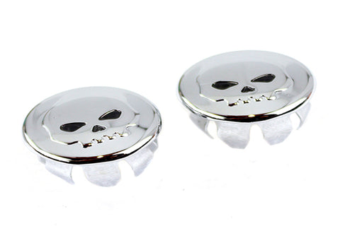 Skull Handlebar End Plug Set Chrome - V-Twin Mfg.