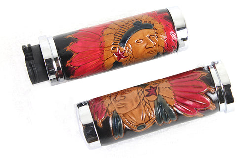 Indian Grip Set with Chrome Ends - V-Twin Mfg.