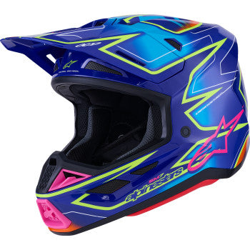 ALPINESTARS SM7 Helmet - Cast - Gloss/Blue/Pink/Yellow Fluo - Small 8302626-7254-S