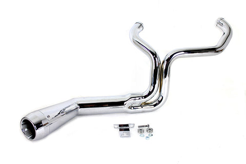 FLT Offset Megaphone 2:1 1-3/4 inch Exhaust Chrome with Chro - V-Twin Mfg.