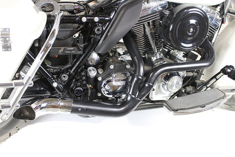 2 into 1 Exhaust Header Set Black - V-Twin Mfg.