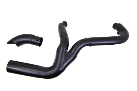 2 into 1 Exhaust Header Set Black - V-Twin Mfg.