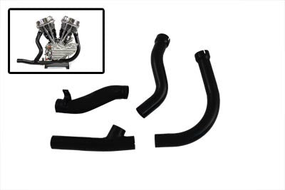 2 into 1 Black Exhaust Pipe Header Set - V-Twin Mfg.