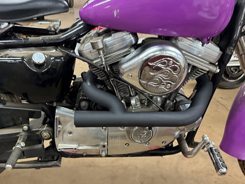2:1 Siamese Exhaust Header Set Black - V-Twin Mfg.