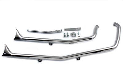 Exhaust Drag Pipe Set Fishtail Chrome - V-Twin Mfg.
