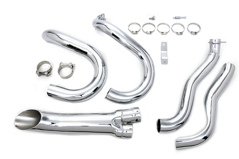 Chrome 2 into 1 Exhaust Header Set - V-Twin Mfg.