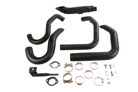 Wyatt Gatling 2 into 1 Exhaust Header Set Black - V-Twin Mfg.