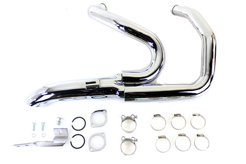 Wyatt Gatling 1-3/4 inch 2 into 1 Exhaust Header Set Chrome - V-Twin Mfg.
