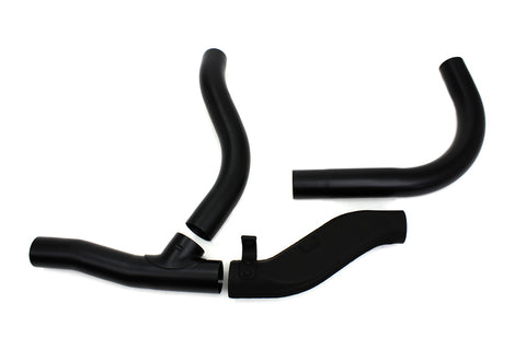 Replica 2 into 1 Exhaust Pipe Header Set Black - V-Twin Mfg.