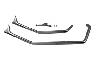 Exhaust Drag Pipes Fishtail Chrome - V-Twin Mfg.