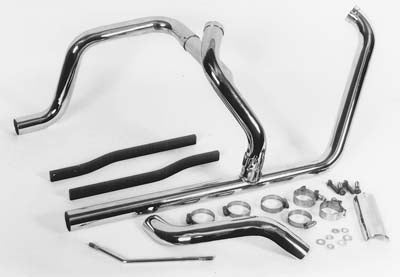 2:1 Dual Crossover Exhaust Header Set Chrome - V-Twin Mfg.