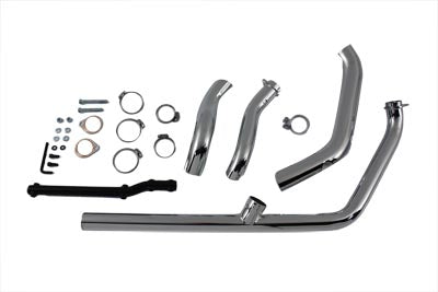 Chrome 2 into 1 Exhaust Header Pipe Kit - V-Twin Mfg.