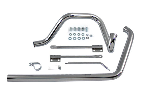 True Dual Exhaust Pipe System Chrome - V-Twin Mfg.