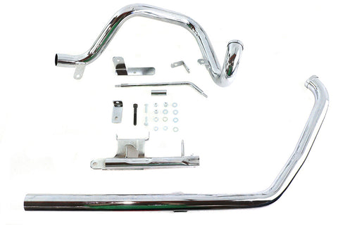 True Dual Exhaust Pipe System Chrome - V-Twin Mfg.