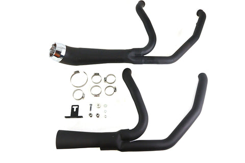 Cyclone 1-3/4 inch 2 into 1 Exhaust Header Set Black - V-Twin Mfg.