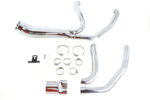 Cyclone 1-3/4 inch 2 into 1 Exhaust Header Set Chrome - V-Twin Mfg.
