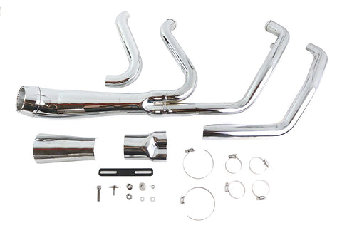 Cyclone 1-3/4 inch 2 into 1 Exhaust Header Set Chrome - V-Twin Mfg.