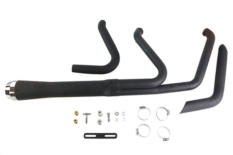 Wyatt Gatling Holeshot Exhaust Set Black - V-Twin Mfg.