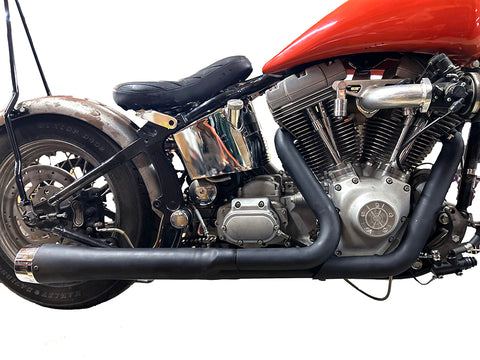 Wyatt Gatling Holeshot Exhaust Set Black - V-Twin Mfg.