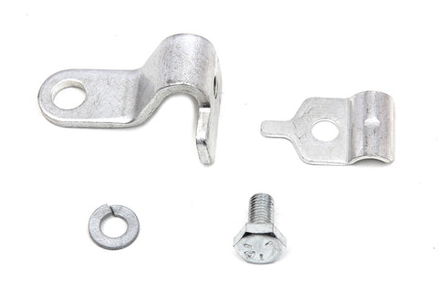 Cadmium Throttle Cable Bracket and Clamp - V-Twin Mfg.