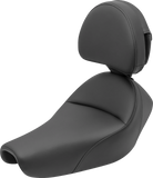 SADDLEMEN Heels Down Solo Seat - With Backrest - Plain - Black 807-11-0041