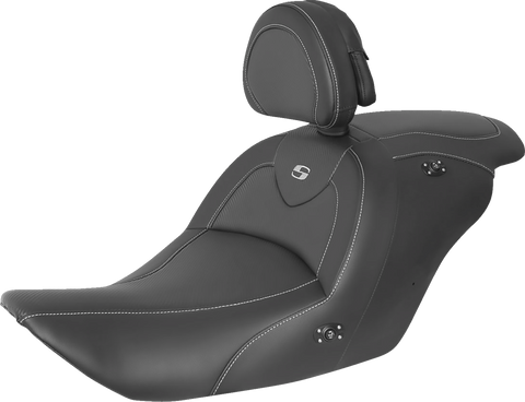SADDLEMEN Roadsofa Carbon Fiber Heated Seat - Black - with Backrest - GL1800 '14-'17 H23-20-185BRHCT