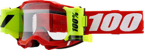 100% Accuri 2 Forecast Goggles - Neon Red - Clear 50017-00004