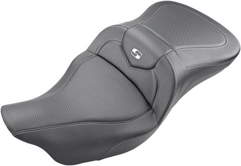 SADDLEMEN Roadsofa Seat - Carbon Fiber - without Backrest - Black - '09-'23 FLHTCUTG 808-07B-185T