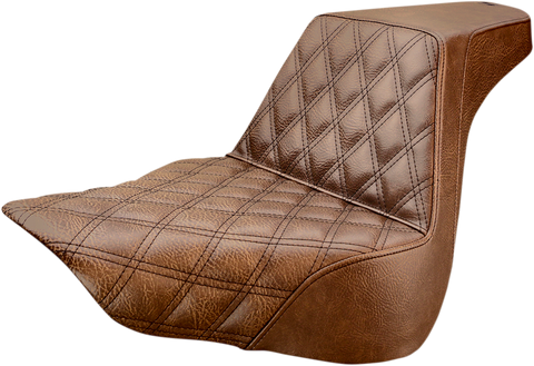 SADDLEMEN Step-Up Seat - Front Lattice Stitch - Brown 818-27-172BR