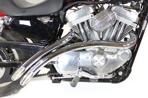 Curved Radius Exhaust Header Set Chrome - V-Twin Mfg.