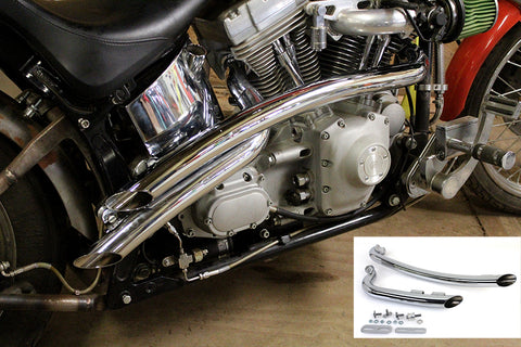 Curved Radius 2 inch Drag Pipe Set Chrome - V-Twin Mfg.