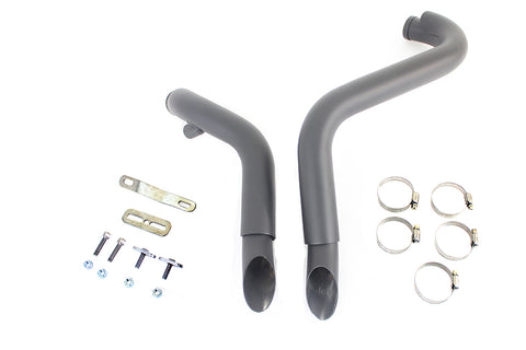 Straight Down Drag Pipe Set Black with Heat Shields - V-Twin Mfg.