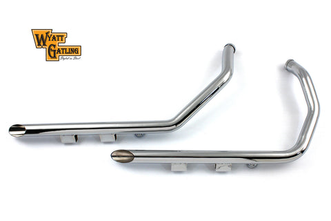 Wyatt Gatling Exhaust Drag Pipe Set Slash Cut - V-Twin Mfg.