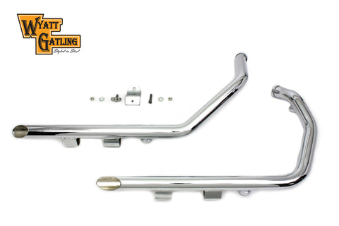 Wyatt Gatling Exhaust Drag Pipe Set Slash Cut - V-Twin Mfg.