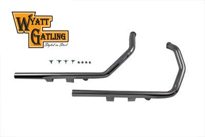 Wyatt Gatling Exhaust Drag Pipe Set Straight Cut Ends - V-Twin Mfg.