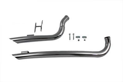 Exhaust Drag Pipe Set Curved - V-Twin Mfg.