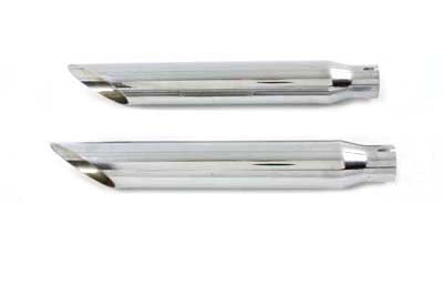 16-1/2 inch Baloney Slice Slip On Muffler Chrome - V-Twin Mfg.