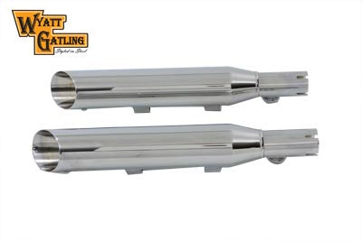Wyatt Gatling Side Slash Slip-On Muffler Set Chrome - V-Twin Mfg.