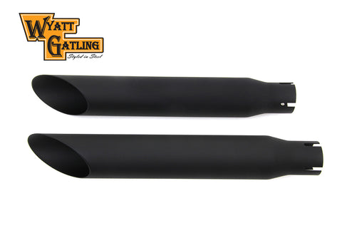 Wyatt Gatling Black Slash Slip-On Muffler Set - V-Twin Mfg.