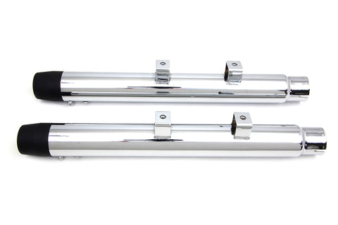2-1/4 inch Diameter Chrome Straight Muffler Set - V-Twin Mfg.