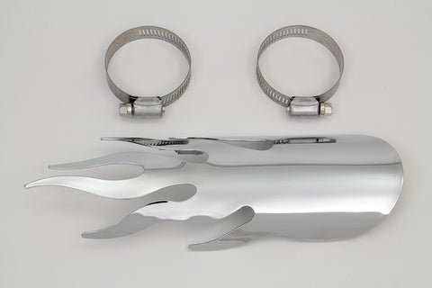 Chrome Flame Heat Shield - V-Twin Mfg.