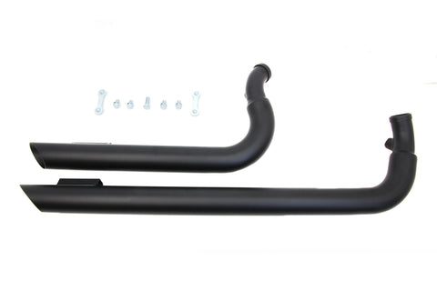 Wyatt Gatling Exhaust Drag Pipe Set Slash Cut Black - V-Twin Mfg.