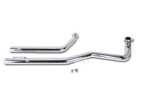 Shovelhead Exhaust Straight Pipe Set Chrome Shotgun - V-Twin Mfg.