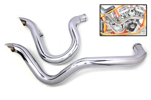 Exhaust Drag Pipe Set Slash Cut - V-Twin Mfg.