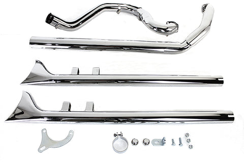 True Dual Header with Fishtails Chrome - V-Twin Mfg.