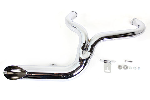 FXD 2:1 Lake Side Pipe Exhaust Chrome - V-Twin Mfg.