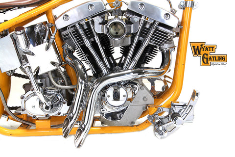 Chrome Wyatt Gatling Down Draft Drag Pipes - V-Twin Mfg.