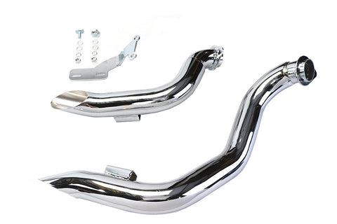 Chrome Wyatt Gatling Down Draft Drag Pipes - V-Twin Mfg.